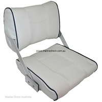 RWB Marine    RWB5082   Axis Flip Back SEat Ivory White / Dark Blue Piping   Catalogue Page 434