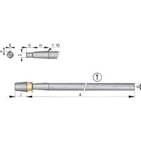 SA251000  Vetus Australia Part Propeller shaft incl. nut with zinc anode Ø 25 mm, length 1000 mm 