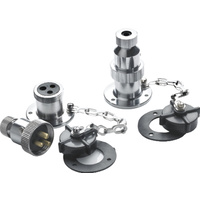 SC33L  Vetus Australia Part Watertight plug and socket with 3 pins, large model, chromium plated brass