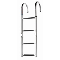 SLFB4A  Vetus Australia Part Folding stainless steel (AISI 316) boarding ladder, deck mounted, 4 steps, unfolded length 920 mm