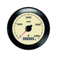 TACHN4000  Vetus Australia Part Revolution counter/hour counter, cream, 12/24 V, (0-4000 RPM), cut-out size Ø 100 mm 