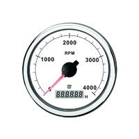 TACHW4000  Vetus Australia Part Revolution counter/hour counter, white, 12/24 V, (0-4000 RPM), cut-out size Ø 100 mm 