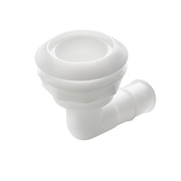 THRH28BH  Vetus Australia Part Thru-hull, 90 degree angled with high flange, Delrin, for hose Ø 28 mm (1 1/8")